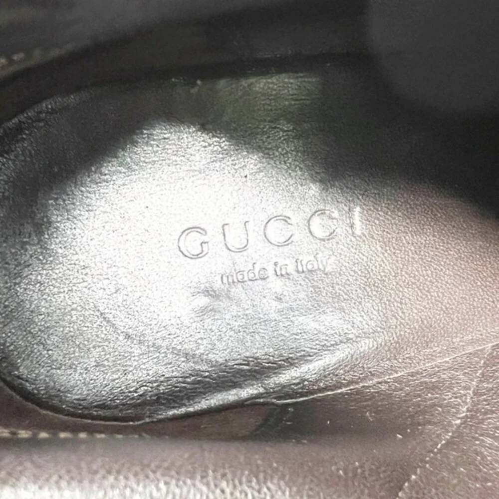 Gucci GG Monogram Ankle Boots Brown Canvas Heeled Booties 7 Y2K‎